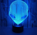 3d Led Ufo Alien &ouml;&ouml;lamp kaugjuhtimispuldiga