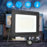 Led prožektor koos liikumis- ja h&auml;marikuanduriga 100w Ip65
