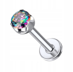 H&otilde;bedane titaanist labret k&otilde;rvar&otilde;ngas tsirkoonist Push-pin 1.2/10/3