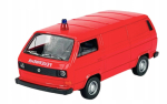 Volkswagen T3 "h&auml;sti" tulet&otilde;rjeauto mudel 1:34 metallist