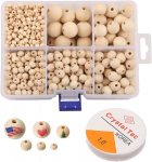 Puidust helmeste komplekt, puidust meisterdamise pallid, viimistlemata puidust helmed, viimistlemata puidust helmed, naturaalsed &uuml;mmargused puidust helmed auguga, naturaalne &uuml;mmarguste puidust helmeste komplekt, k&auml;sit&ouml;&ouml; "tee ise" tarvikute jaoks