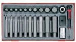 Teng Tools 1/2'' kuuskantotsiku ja pesa komplekt, 23 osa