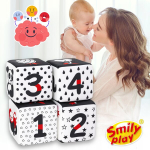 Smily Play kontrastsed sensoorsed pehmed suured beebikuubikud 0m+