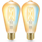 2x Led E27 St64 7w filament Wifi Smart Wiz merevaigukollane