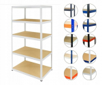 Metallist riiul Helios valge 213x110x30 cm, 5 riiulit, 350 kg/riiul