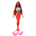 Roosade juuste ja punase sabaga Barbie Doll Mermaid