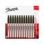 Sharpie Fine p&uuml;simarkerid, must, 12 tk.