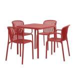 Aiam&ouml;&ouml;blikomplekt FERNE Brene Retro Red 4-kohaline plastist punane