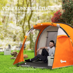 Tunneltelk 426x206x154 cm Oranž Pol&uuml;ester