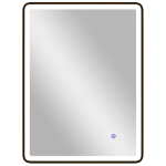 LED vannitoapeegel, 80x60 cm, must, uduvastane, h&auml;mardatav, klaas