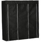 Vildist riidekapp, 1 riidepuutoru, 10 riiulit, 150x43x162,5 cm, must