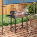 S&ouml;egrill, reguleeritav rest, varras, 118x32x90 cm, must, metall