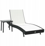 Lamamistoolide komplekt vidaXL &ndash; 2 osa &ndash; must &ndash; pol&uuml;rattan &ndash; patjadega