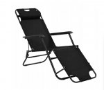 Kokkupandav aiamagamistoole Extralink L-0279 padjaga, must