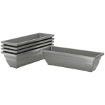 Plastikust lillepotid hallid 59x21x16cm 5 tk