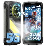 Telefon 5G Oscal PILOT 5 - 6.67" - Haut-parleur 140dB - Android 16 - 32 GB + 256 GB/SD 2TB - 15000 mAh - Must