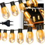 Elektritoitel LED-pirnidega valguskett LIVMAN YN-403, 6m, 40LEDi