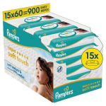 Pampers Aqua Soft Touch Beebidele, 15 pakki, 900 salvr&auml;tikut