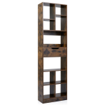 Costway puidust raamaturiiul , 50 x 24 x 180 cm, pruun