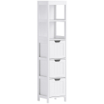 Vannitoa kapp, 3 sahtlit, 2 riiulit, valge, 30x30x142,4 cm