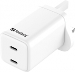 Adapter Sandberg AC-laadija Dual USB-C PD65W UK 65W kahekordne USB-C kiirlaadimine