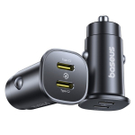 Autolaadija 30W 2xUSB-C PD, Automobilinis įkroviklis 30W 2xUSB-C PD