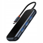 Baseus Acmejoy 4-pordiline Usb-c jaotur: 1x Usb-c Pd/andmeside, 3x Usb 3.0
