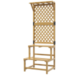 Puidust lillealus, 2 tasapinda, kollane, 60x50x166 cm