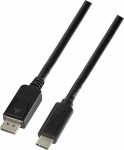 Logilink Ua0335 Usb-c to Displayport 1.2 adapterkaabel, 1,8 m, must
