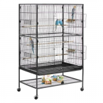 Metallist linnupuur mobiilse alusega, 80 x 52 x 132 cm