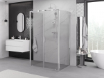 Mexen Exo-3S du&scaron;i nurgakabiin, 3-seinaline, 90 x 75 cm, l&auml;bipaistev, kroom - 8182-090-075-01-00-3S
