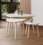 3-osaline kohvilaudade komplekt Alvin, travertiini v&auml;rvi