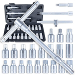 Geko T&ouml;&ouml;riistade komplekt G02712, 23 tk, CrV teras, 3/8&rdquo; v&otilde;ti, 7.5 cm ja 15 cm k&auml;epidemed, HEX, torx, 12-punkt, ruut