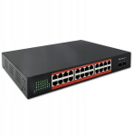 Qoltec Gigabit Etherneti v&otilde;rgukommutaator | 24x RJ45 | 2x SFP | 1000 Mb/s