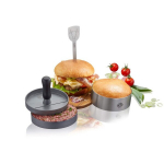 Komplekt hamburgerite praadimiseks: press, vorm, vardas, Sidabras
