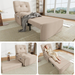 2-in-1 magamiss diivan, 195x81,5 cm, linane kangas, 136 kg, 1 tk