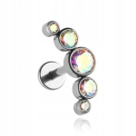 Titanium Labret Cluster Opalestseeruv 1,2/6 mm