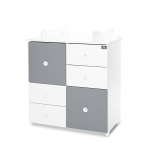 Kummut Lorelli Cupboard New, 2 sahtliga, valge/kivihall v&auml;rv