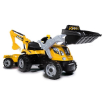 Builder Max pedal tractor + Trailer + Backhoe + Excavator - Smoby - Yellow