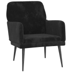 vidaXL tugitool, must, 62 x 79 x 79 cm, samet