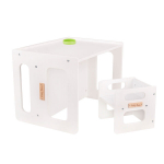 KiddyMoon puidust laud koos tooliga lastele m&ouml;&ouml;blikomplekt beebidele Multifunktsionaalne tegevusm&auml;ngu komplekt beebidele lastele magamistuba laud Montessori m&auml;nguasi TC-001, valge