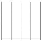 vidaXL 4 paneeliga ruumijagaja, valge, 200 x 200 cm, kangas