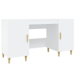 vidaXL kirjutuslaud, valge, 140 x 50 x 75 cm, tehispuit
