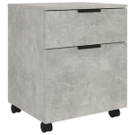 vidaXL dokumendikapp ratastega, betoonhall, 45x38x54 cm tehispuit