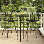 vidaXL baaritoolid 2 tk, must, 45 x 56 x 103,5 cm, PE-rotang ja teras