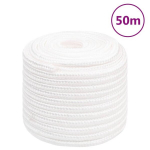 vidaXL paadik&ouml;is, t&auml;isvalge, 16 mm, 50 m, pol&uuml;prop&uuml;leen