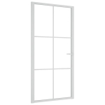 vidaXL siseuks, 102,5 x 201,5 cm, valge, ESG-klaas ja alumiinium