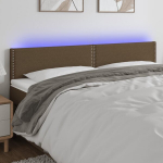 vidaXL LED-voodipeats, tumepruun, 200x5x78/88 cm, kangas