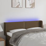 vidaXL LED-voodipeats, tumepruun, 147x16x78/88 cm, kangas