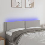 vidaXL LED-voodipeats, helehall, 144x5x78/88 cm, kangas